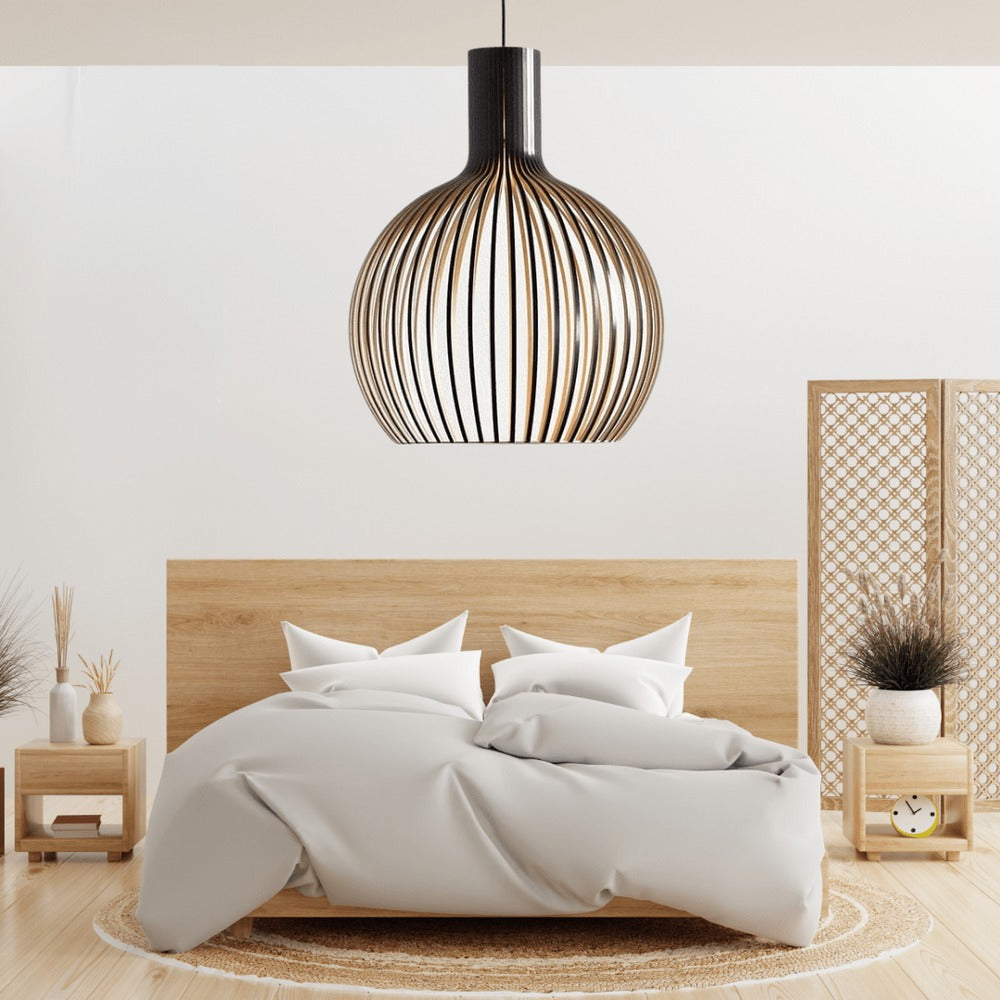 Opus Appliances | Rustic Wood Cage Pendant Light Adjustable Cord