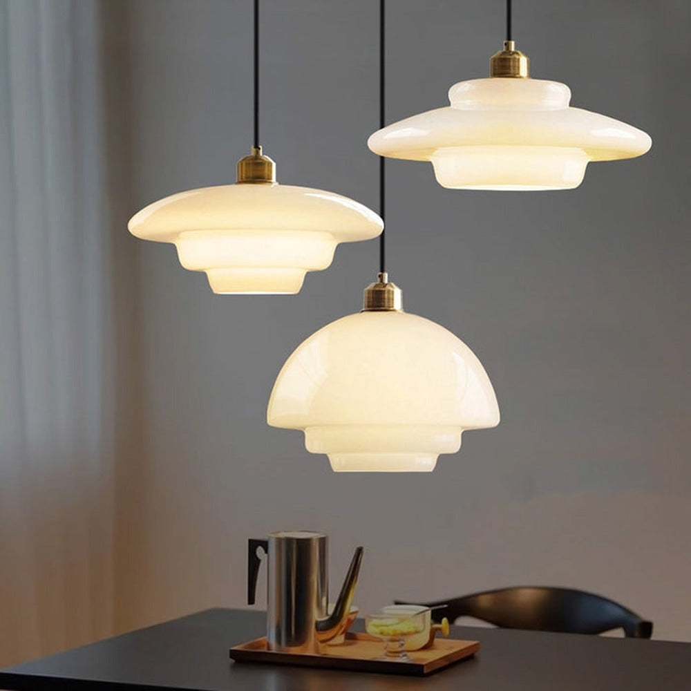 Opus Appliances | Pendant Light With Ivory Glass For 1950s-Inspired Interiors