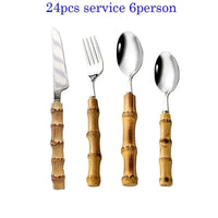 Opus Appliances | Bamboo Handle Cutlery Set Made of Stainless Steel