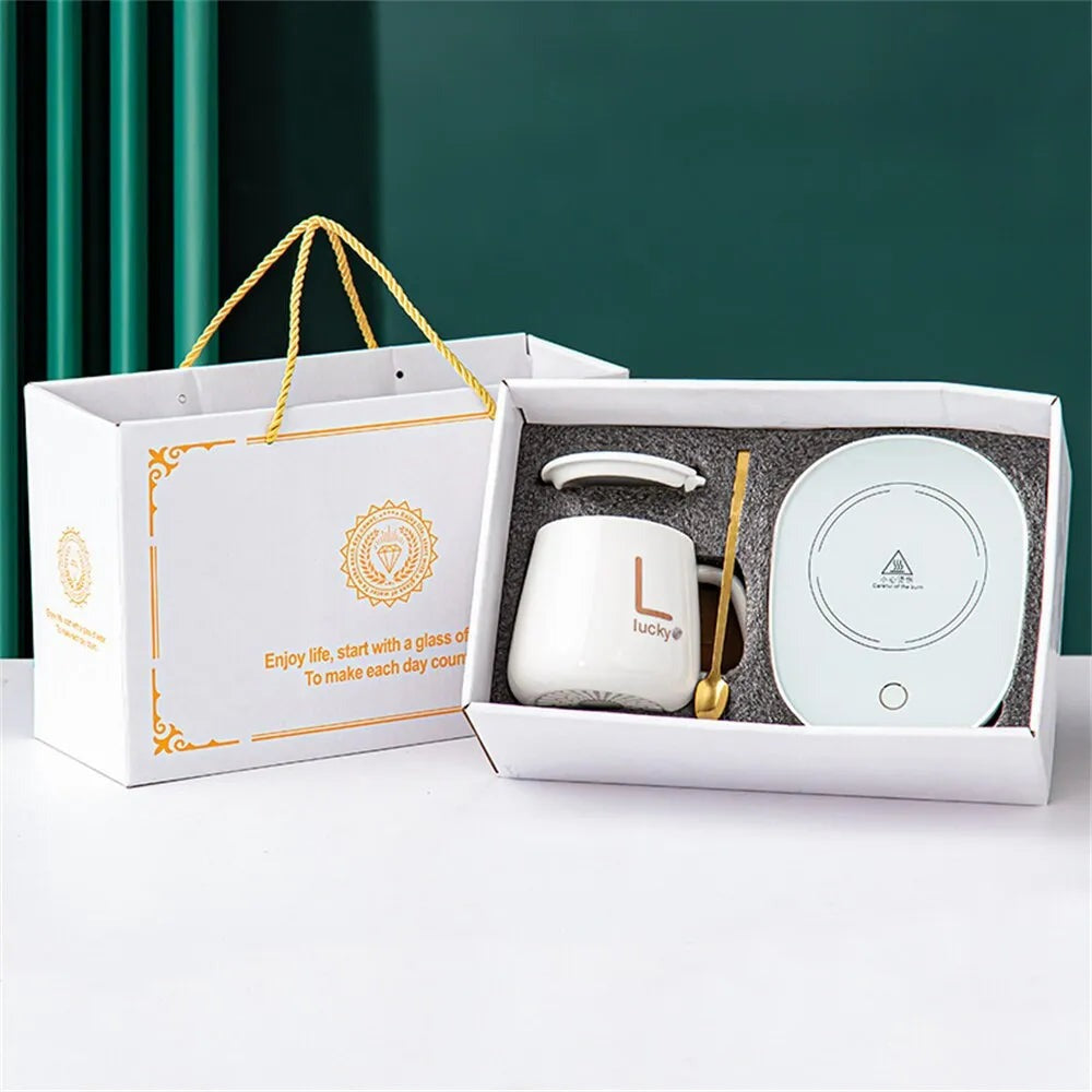 Opus Appliances | Smart Ceramic Mug Heater Cup Coaster Warmer Thermostat Coffee Heating Electric Mug Set Milk Tea Heating Water Home Office Gift