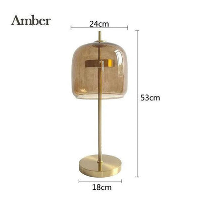 Opus Appliances | Nordic Transparent Glass Table Lamp │ Modern LED Living Bedroom Decor Lighting Desk Lamp