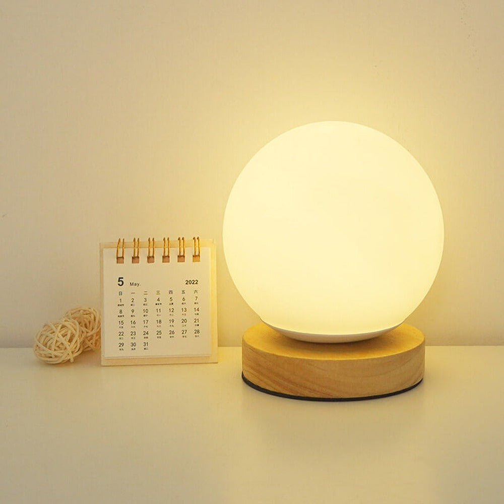 Opus Appliances | NovaGlow Round USB Rechargeable LED Nightstand Lamp In Modern Minimalist Style