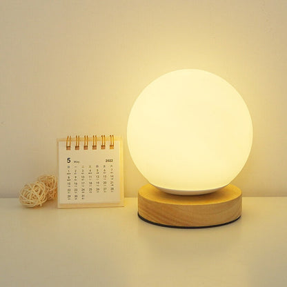Opus Appliances | NovaGlow Round USB Rechargeable LED Nightstand Lamp In Modern Minimalist Style