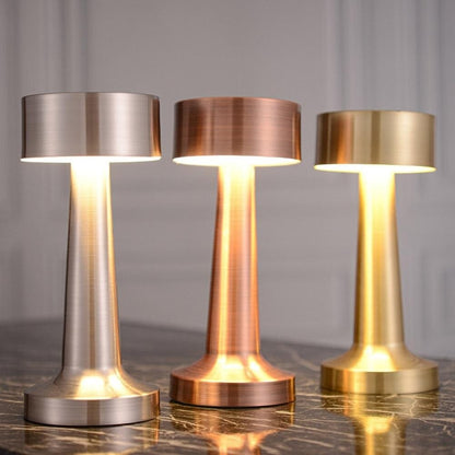 Opus Appliances | Arden Contemporary Rechargeable LED Table Lamp in Brushed Steel, Copper or Gold