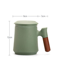 Opus Appliances | Japanese Ceramic Tea Mug Set with Tea Strainer and Lid, Handmade