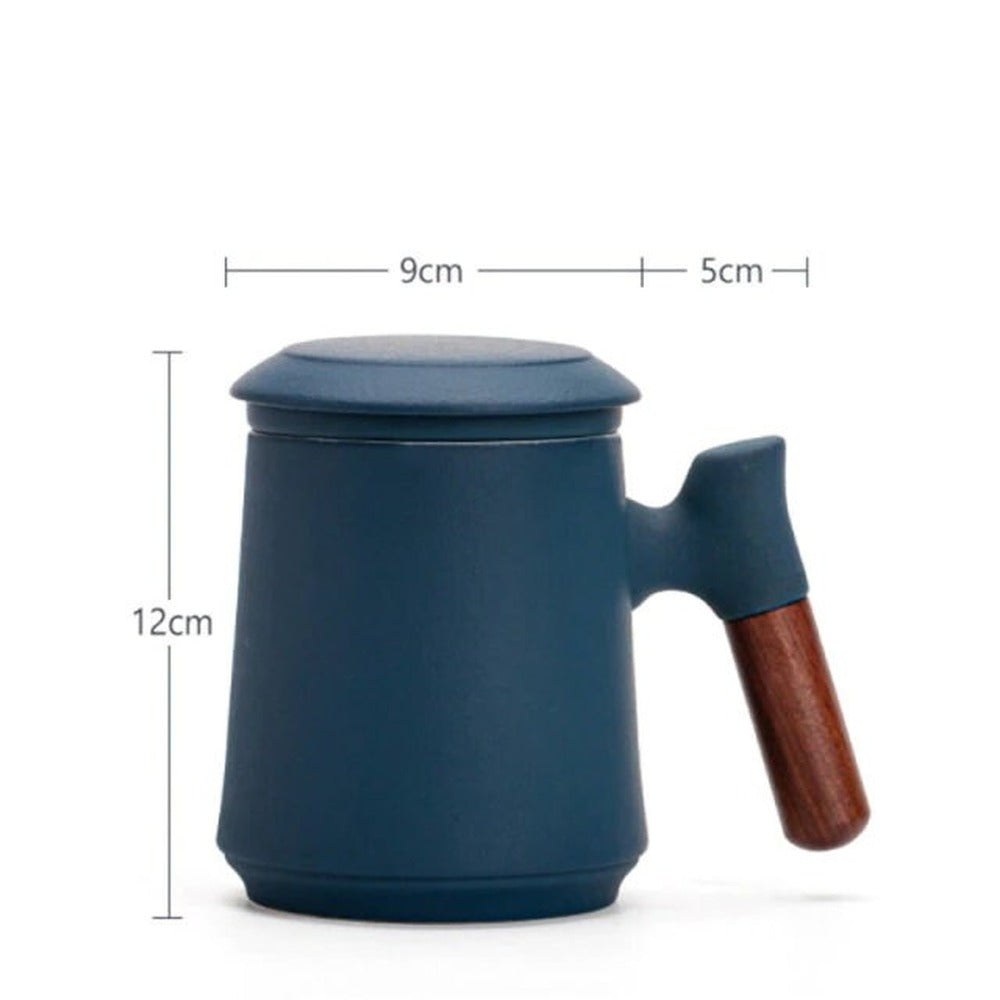 Opus Appliances | Japanese Ceramic Tea Mug Set with Tea Strainer and Lid, Handmade