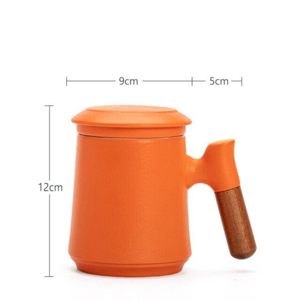 Opus Appliances | Japanese Ceramic Tea Mug Set with Tea Strainer and Lid, Handmade
