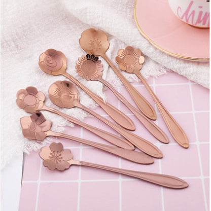 Opus Appliances | 8-piece stainless steel teaspoon set with flower design