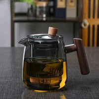 Opus Appliances Wood Handle Glass Teapot