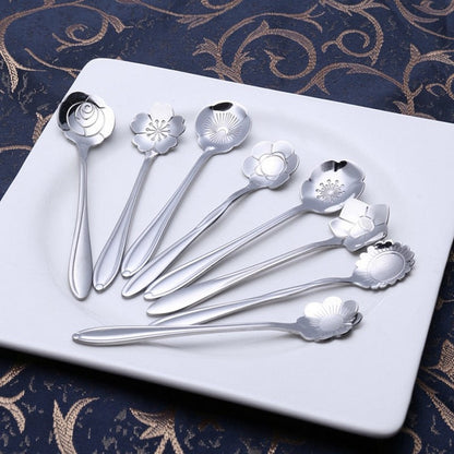 Opus Appliances | 8-piece stainless steel teaspoon set with flower design