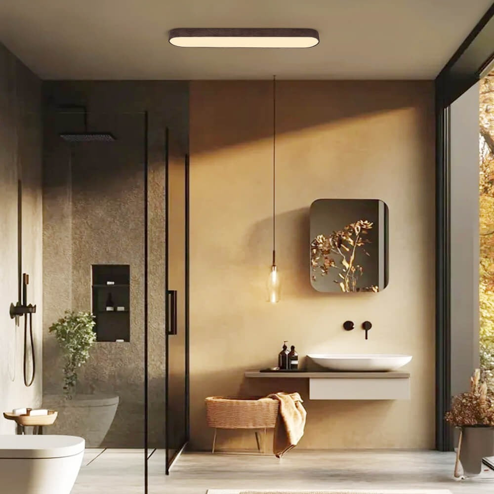 Opus Appliances | Nordic Glow LED Ceiling Flush Mount Oval with Wood Accent