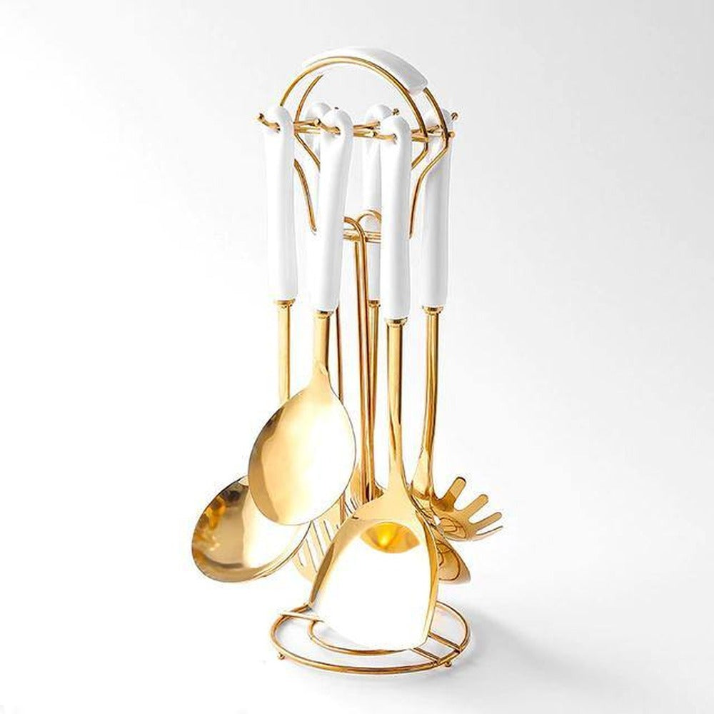Opus Appliances | Golden Kitchen Utensils with Stand