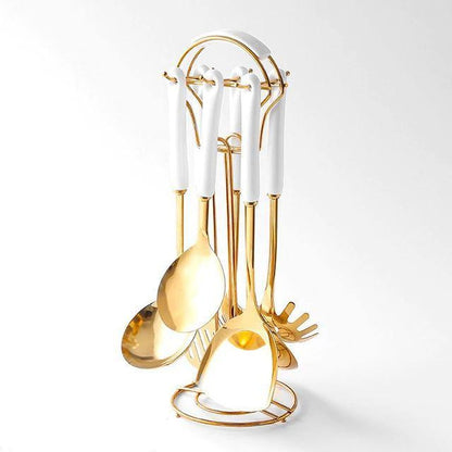 Opus Appliances | Golden Kitchen Utensils with Stand