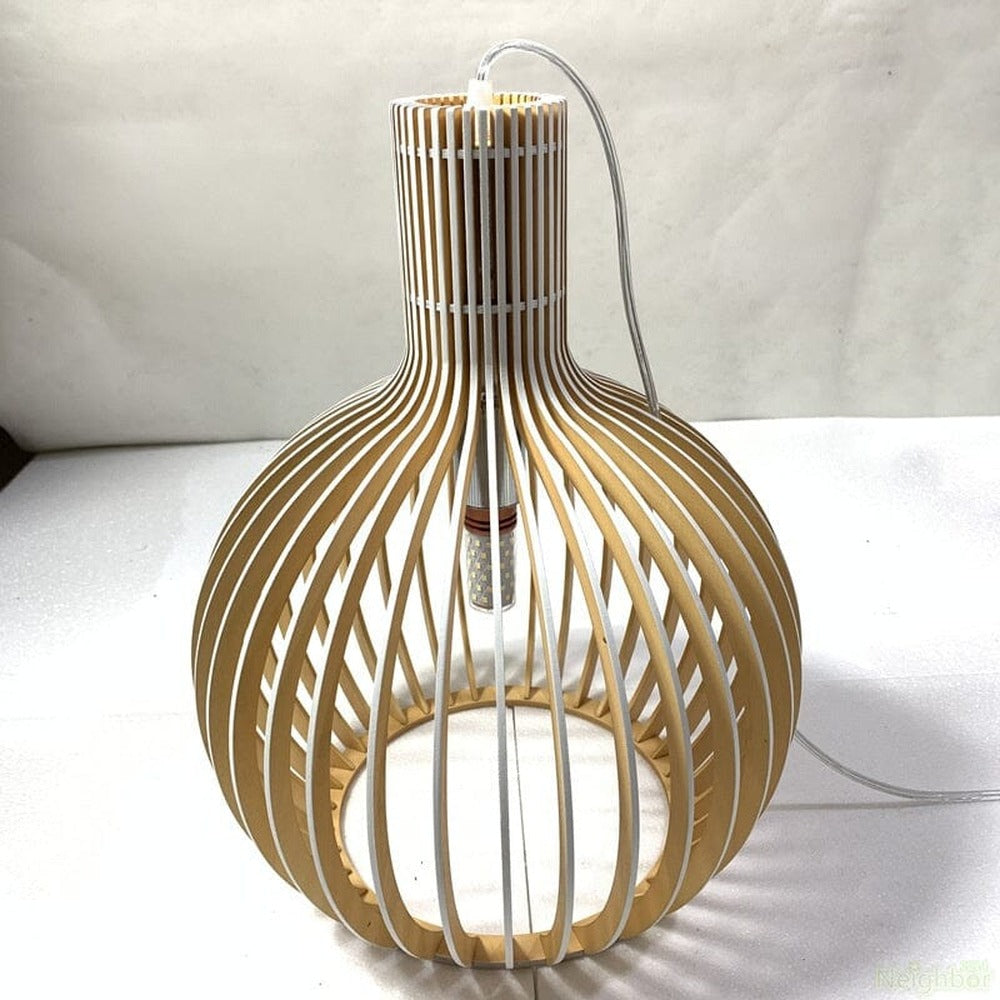 Opus Appliances | Rustic Wood Cage Pendant Light Adjustable Cord